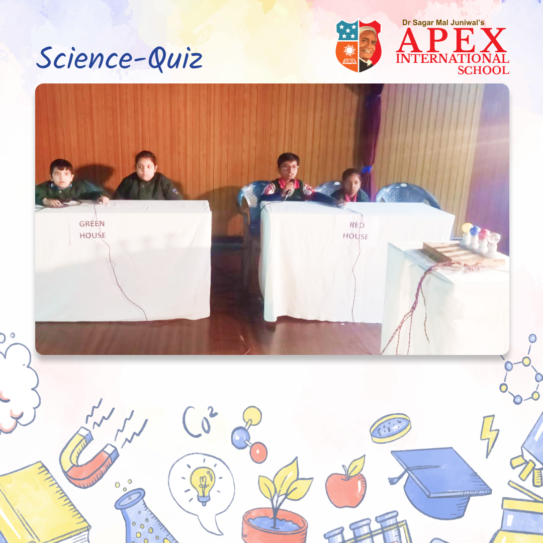 Science Quiz was conducted in Apex International School for classes 1-5 followed by 2 rounds. : Buzzer round, Visual round and Rapid Fire round. The students gave brilliant answers of the questions based on Solar system, Soil, Air, Friction and Force. 
#sciencequiz #school