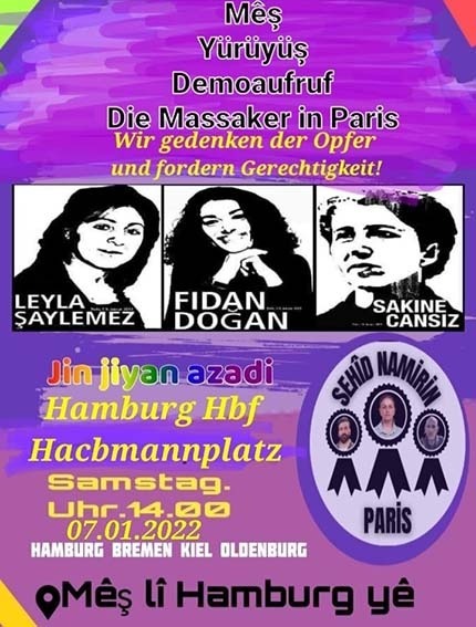 161_Norderelbe's tweet photo. Die Massaker in Paris 

Wir gedenken der Opfer und fordern Gerechtigkeit! 

📌 Hachmannplatt(Hauptbahnhof)
🗓 07.01.2023
⏰️ 14:00 Uhr

#hh0701 https://t.co/RS6gkqPIT6