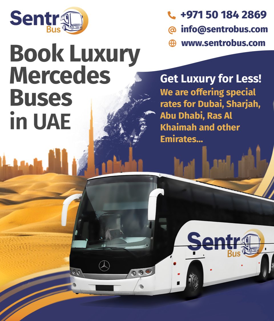 sentrobus's tweet photo. This New Year get Luxury for Less! Book Modern and Comfortable #MercedesBenz Coaches in Dubai & UAE.
#BusesinDubai #SentroBus #DubaiTravel #dubaitransport #dubai #uae #luxurybus #dubaisightseeing #busrental #AbuDhabi #Sharjah #Ajman #UmmAlQuwain #RasAlKhaimah #Fujairah https://t.co/oI6EQe4wvj