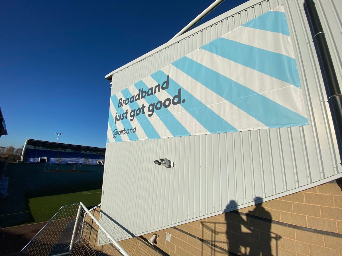 Cyclone_Signs's tweet photo. Welcome to the @UKAirband family stand!

Here are the three new banners supplied and fitted by us that you will see on your next visit to @shrewsburytown FC!

#cyclonesigns #STFC #broadband #airband #football #FamilyStand #banners #printing #fitting #advertising #shrewsbury https://t.co/aIAjGLNcDH