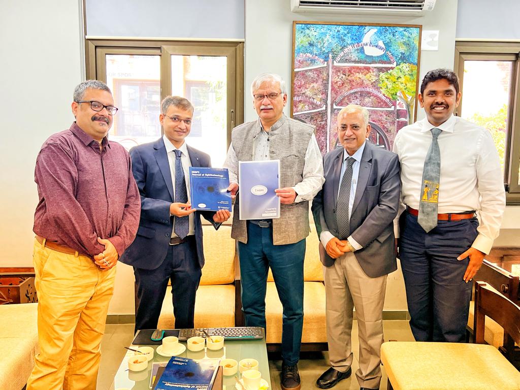 IHOPE (@teamihope2020) on Twitter photo It was a pleasure meeting the <a href="/IIMAhmedabad/">IIM Ahmedabad</a> Director, Prof. Errol D'Souza.
Prof D'Souza has supported IHOPE since its inception and has always been encouraging.
<a href="/lvprasadeye/">LVPEI</a> <a href="/IHOPENarayanan/">Raja Narayanan</a> <a href="/ProfGVSMurthy/">GVS Murthy</a> <a href="/antonvipin/">Anthony Vipin Das</a> #publichealth #vision #visionscience #healtheconomics It was a pleasure meeting the <a href="/IIMAhmedabad/">IIM Ahmedabad</a> Director, Prof. Errol D'Souza.
Prof D'Souza has supported IHOPE since its inception and has always been encouraging.
<a href="/lvprasadeye/">LVPEI</a> <a href="/IHOPENarayanan/">Raja Narayanan</a> <a href="/ProfGVSMurthy/">GVS Murthy</a> <a href="/antonvipin/">Anthony Vipin Das</a> #publichealth #vision #visionscience #healtheconomics