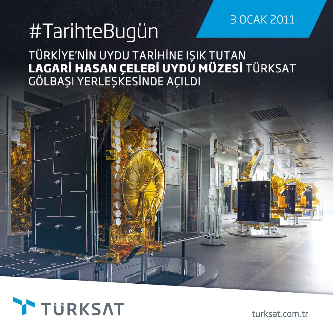 turksat's tweet photo. #TarihteBugün 
🗓️#3Ocak 2011

Türkiye’nin uydu tarihine ışık tutan ‘Lagari Hasan Çelebi Uydu Müzesi’ #Türksat Gölbaşı Yerleşkesinde açıldı.

Müzemizi link üzerinden anlatıcı eşliğinde 'VR' olarak gezebilirsiniz.👇

🔗https://t.co/vrDbLhKIZD https://t.co/ZpJkJvB0Fr
