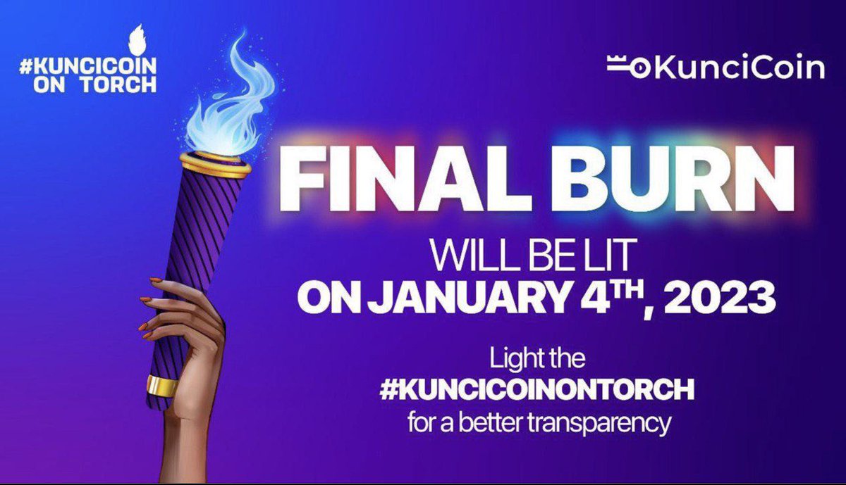 🔑 <a href="/Kuncicoinglobal/">KunciCoin Global $KUNCI</a> is burning 90% of their current supply! 

Check their utilites:
1. QoinPay (Cross Border Payment Gateway)
2. KunciPlay (Web 3 Digital Music Platform)

All applications available to download 

Kuncicoin.com
bit.ly/buyKunciCoin

#KUNCICOINONTORCH