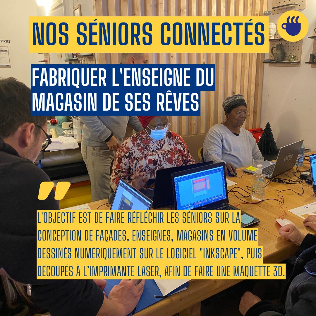 Un superbe atelier pour nos #séniors mis en place par Guillaume un de nos facilitateurs numériques du POP Café #Wazemmes avec l'Association Avenir-Enfance !