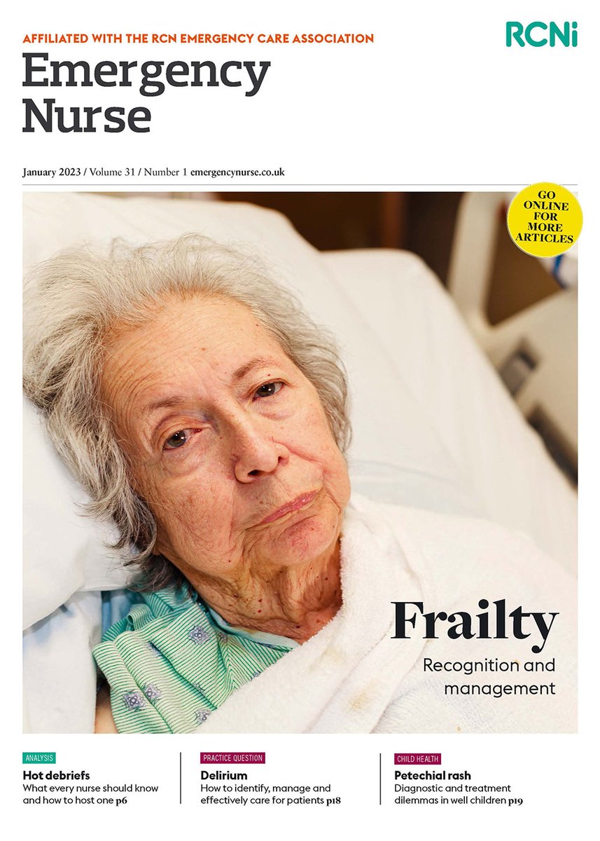 editor_sophie's tweet photo. Happy New Year from all of us at Emergency Nurse - we hope you are managing some self-care in this tough time

The January issue is out with CPD on frailty, articles on delirium, petechial rash in children, hot debriefs, hypomagnesaemia and more https://t.co/ls5OuiJAAg https://t.co/VoeqUWGQbc