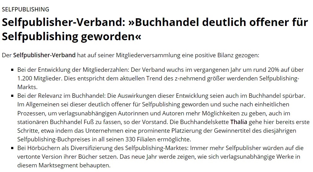 Das sind doch gute News im <a href="/buchreport/">buchreport</a>!

#buchvermarkten #selbstverleger #selfpublishing