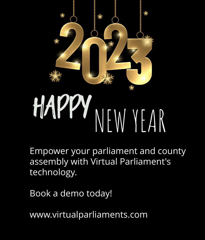 VirtualParliam's tweet photo. Happy New Year!
Technology revolutionizes lives.
Book a demo today, https://t.co/XCef0235gd
#parliament #countyassembly #governments https://t.co/kY8dvcmzk7