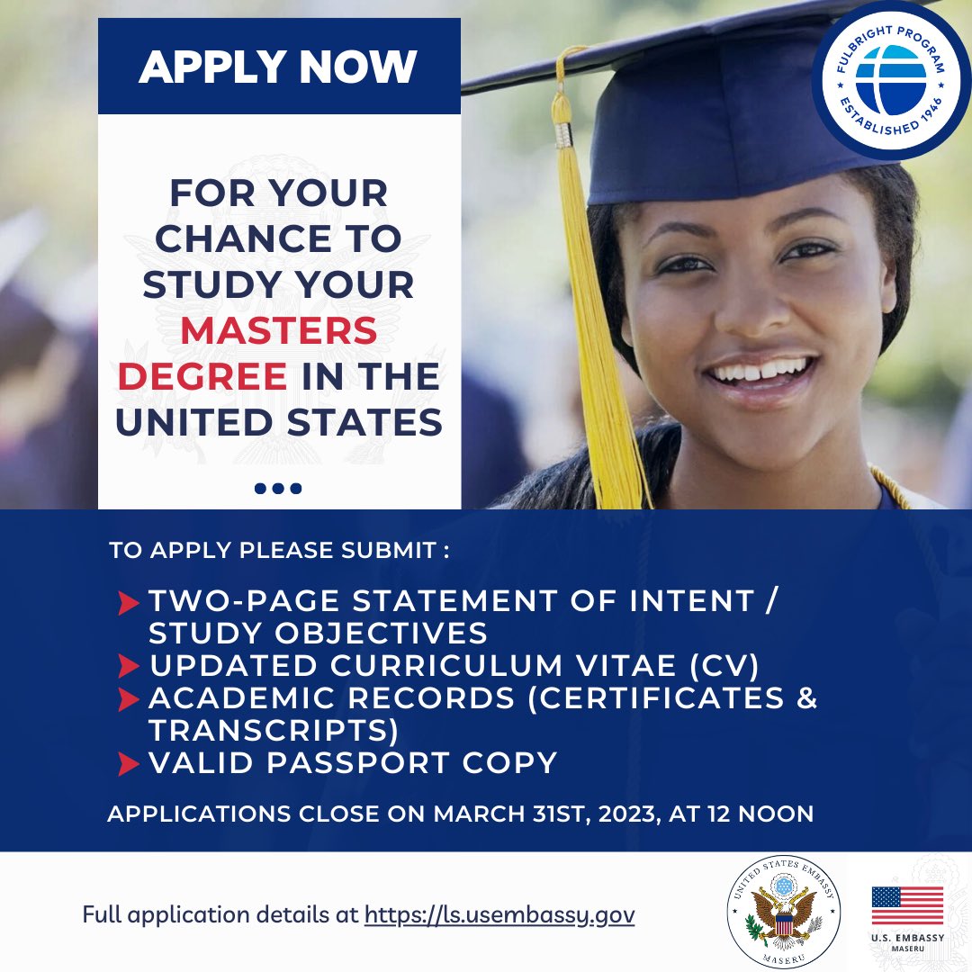 U S Embassy Maseru On Twitter Applications For The Prestigious The u-s-embassy-maseru-on-twitter-applications-for-the-prestigious-the