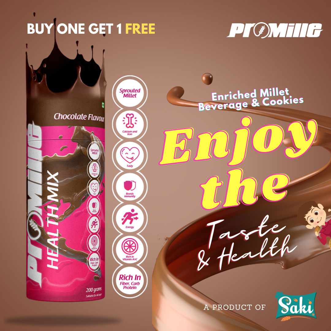 SakiEnterprises's tweet photo. Buy One Get One offer! 

Delicious and enriched health mix! 

Hurry up and get your order now! 

#promille #HealthMix #BuyOneGetOne #Cookies #Delicious #Healthy #EnrichedBeverages #EnergyBoost #RechargeYourself #HealthySnack #FestiveOffer #EnergyBoost #sakienterprises #millet https://t.co/fmYHNVrNe5