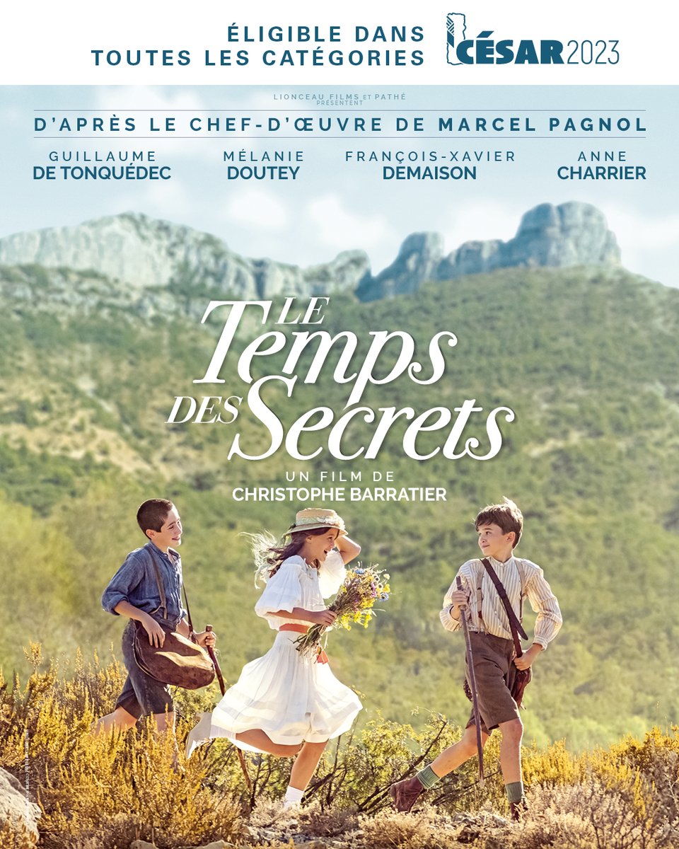 PatheFilms's tweet photo. À l’attention des membres de @Les_Cesar, le film #LeTempsDesSecrets de @CBarratier, avec #GuillaumeDeTonquédec, #MélanieDoutey, @DemaisonFx, #AnneCharrier et #LéoCampion, est éligible dans toutes les catégories ! https://t.co/TfNMZuidzF
