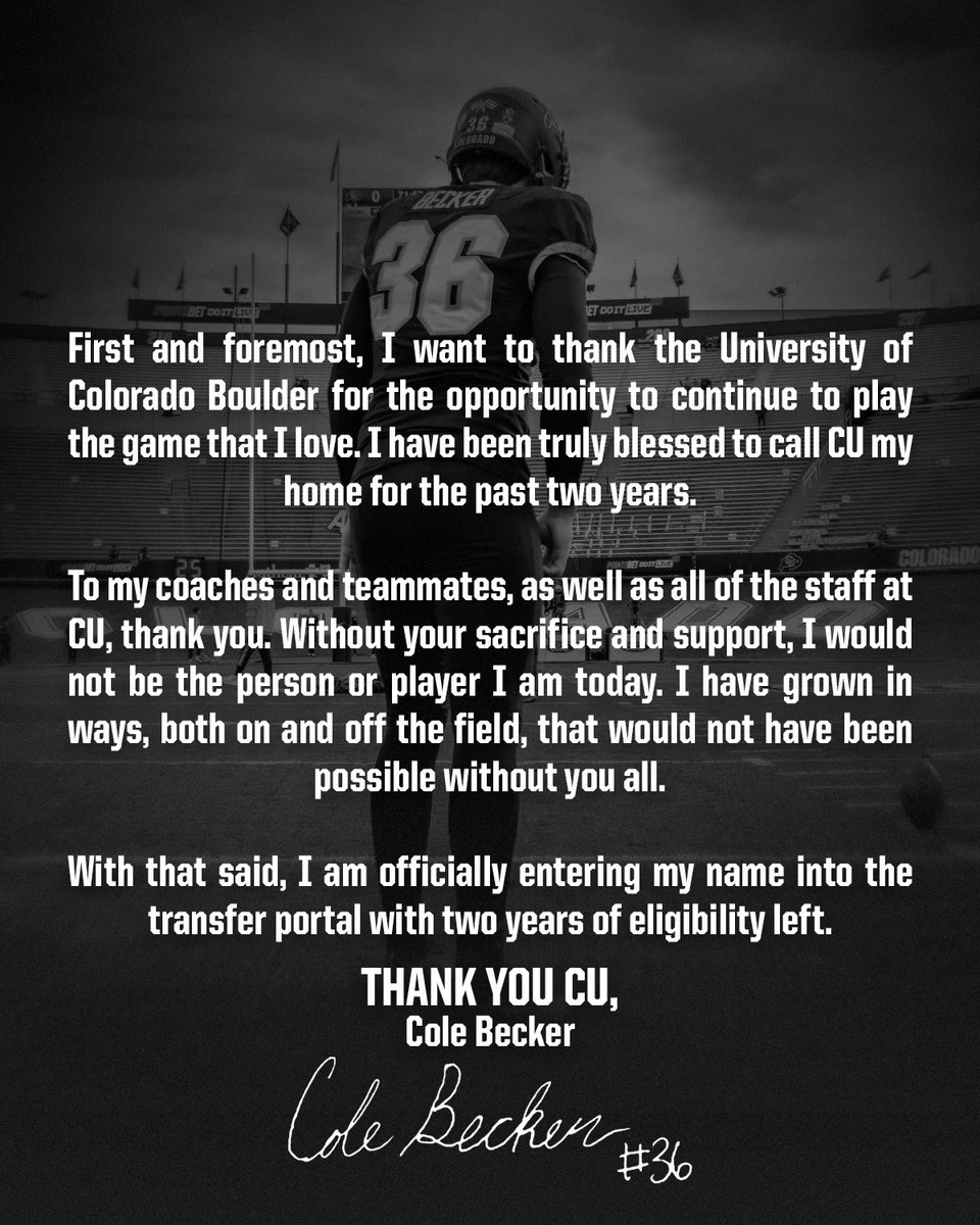 College Football Transfer Portal on Twitter: "Colorado Kicker, Cole