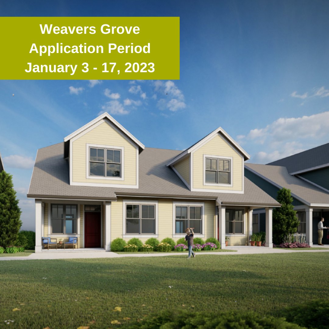 weaversgrove's tweet photo. @orangehabitat is now accepting applications for its first cycle of homeownership of townhomes and duplexes in Weavers Grove, a first-of-its-kind mixed-income community in #ChapelHill. Habitat will be accepting applications for its first cycle of homebuyers 1/3 - 1/17 at 5pm. https://t.co/nWtwwBZp4k