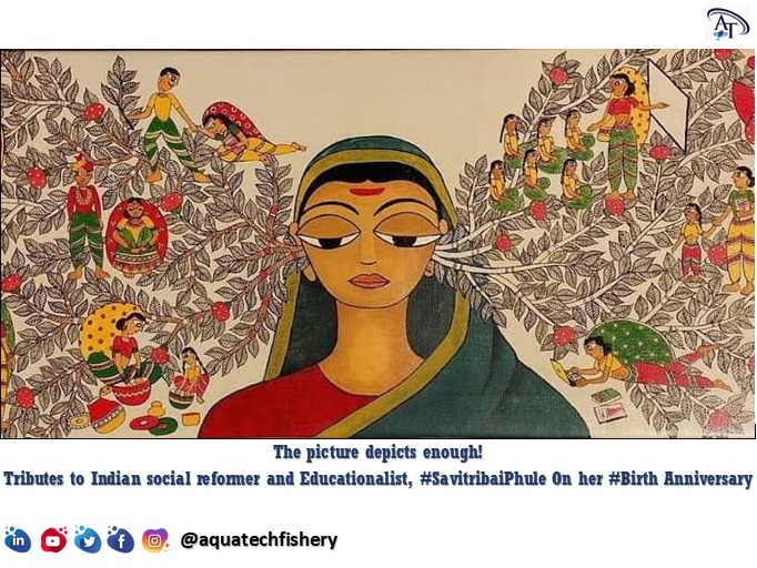 AquatechFishery's tweet photo. The picture depicts enough !
Tributes to Indian social reformer and Educationalist, #SavitribaiPhule On her #Birth_Anniversary https://t.co/g3xTahwyg7