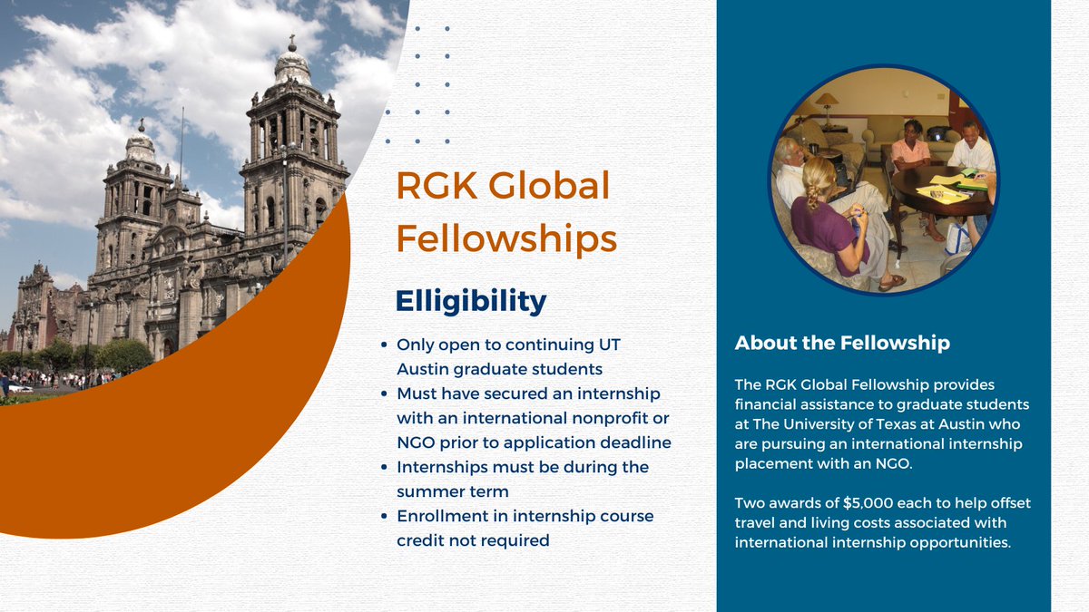 RGK Center for Philanthropy & Community Service (@rgk_center) on Twitter photo Do your 2023 plans include an international internship with a nonprofit? Applications for the RGK Center Global Fellowships are now open! Deadline to apply is March 1st. bit.ly/3BK4Yd4 <a href="/TheLBJSchool/">The LBJ School</a> <a href="/UTAustin/">UT Austin</a> Questions? Email jenica.jones@austin.utexas.edu Do your 2023 plans include an international internship with a nonprofit? Applications for the RGK Center Global Fellowships are now open! Deadline to apply is March 1st. bit.ly/3BK4Yd4 <a href="/TheLBJSchool/">The LBJ School</a> <a href="/UTAustin/">UT Austin</a> Questions? Email jenica.jones@austin.utexas.edu