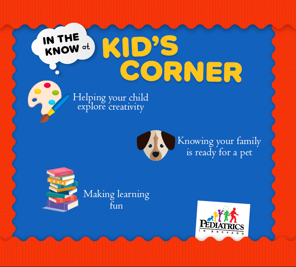 Help us decide February's "In the Know at Kid's Corner" topic by voting in the comments!

Choose from:
🖌️ Helping your child explore creativity
🐶 Knowing your family is ready for a pet
😋 Making learning fun

Vote now and we will post about the winning topic in February!