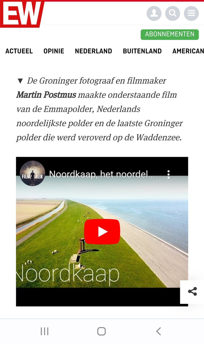 @ewmagazinenl heeft het artikel keurig aangepast, dat wil zeggen met bronvermelding!  Compliment voor snelle aanpassing 👍🏼 cc @gertjanvanschoo 👌

Hier te lezen en te zien 🎥 ewmagazine.nl/nederland/acht…