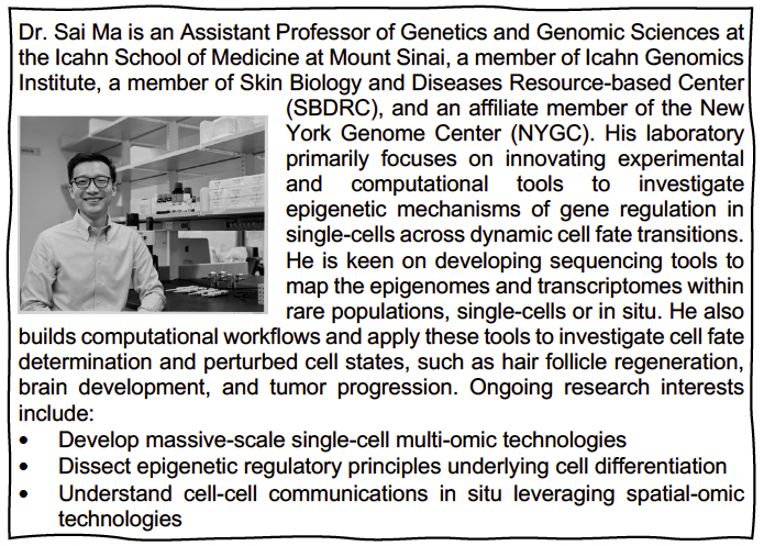 SBDRC at Mount Sinai (@sbdrcatmtsinai) on Twitter photo We are kicking off the new year with the first #FacultyHighlight of 2023. Dr. Sai Ma (<a href="/saima_lab/">Sai Ma</a>) is a new addition to <a href="/IcahnMountSinai/">Icahn School of Medicine at Mount Sinai</a> and an internal member of <a href="/SBDRCatMtSinai/">SBDRC at Mount Sinai</a>. His lab is recruiting graduate students and postdocs - definitely an excellent team to work with! We are kicking off the new year with the first #FacultyHighlight of 2023. Dr. Sai Ma (<a href="/saima_lab/">Sai Ma</a>) is a new addition to <a href="/IcahnMountSinai/">Icahn School of Medicine at Mount Sinai</a> and an internal member of <a href="/SBDRCatMtSinai/">SBDRC at Mount Sinai</a>. His lab is recruiting graduate students and postdocs - definitely an excellent team to work with!