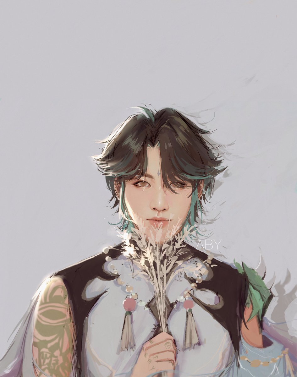 Sometimes I'm sad then I remember I LITERALLY DREW KOOK AS XIAO ᕙ(⇀‸↼‶)ᕗ