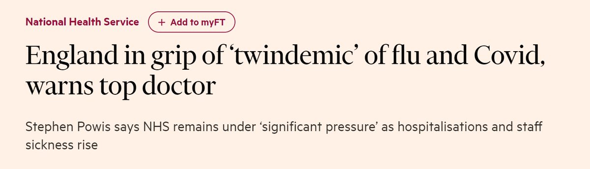 🧵on 'Twindemic' of Flu, Covid & NHS crisis:

Recently there have been so many headlines relating NHS crisis to the Twindemic. 

Implication is that this is unprecedented & unexpected.
 
It IS unprecedented. It's NOT unexpected. And likely to happen most winters now. 1/6