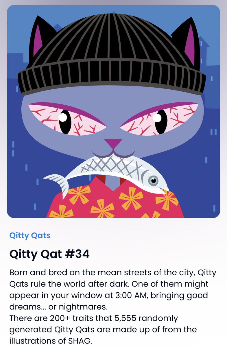 CollectorClint's tweet photo. Me-Wow! Excited to be party of the #QittyQat #Qitrix! Looking forward to the prints! #NFT https://t.co/5NufpfgSJK