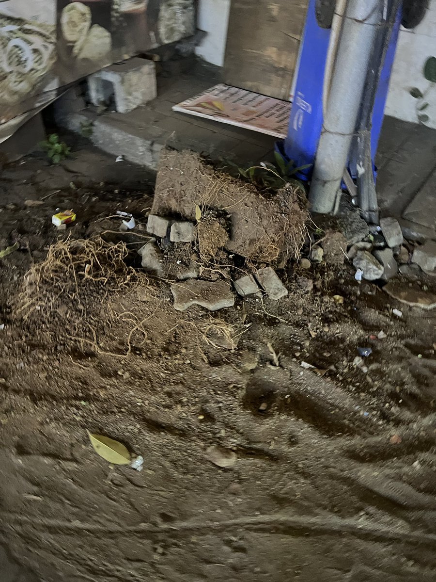 Road opposite Bakers Dozen, Pali Road, Bandra West, pots removed and mud left <a href="/mybmcWardHW/">Ward HW BMC</a>