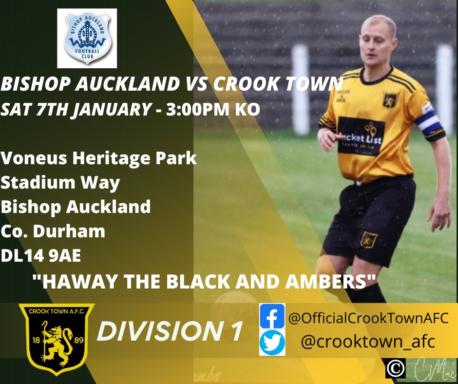 We return to action after the festive period, this Saturday, and its a big one!
<a href="/bishopafc/">Bishop Auckland FC</a>
🖤💛