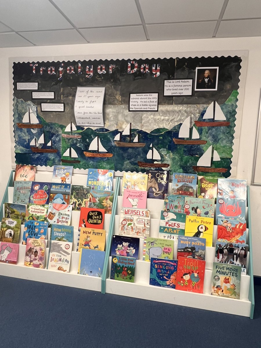 Pulled together the schools collaborative artwork to make it into a Trafalgar Day display 😊 #collaboration #artwork #primary #artlead #eyfs #ks1
