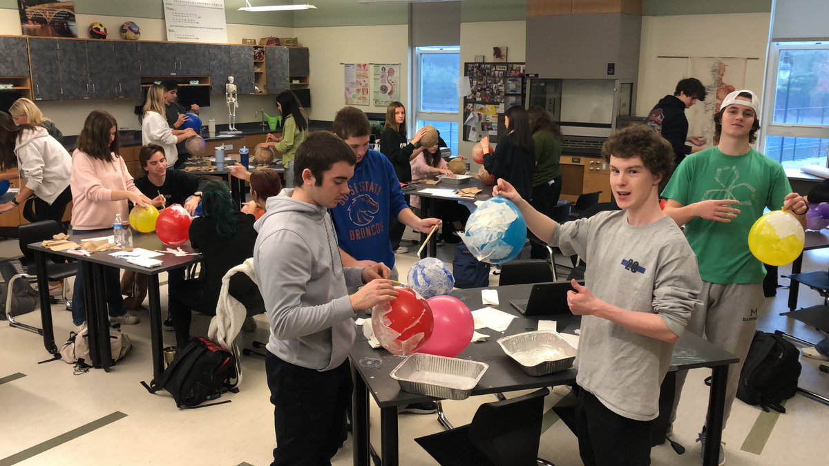 CPitts167's tweet photo. Welcome back to school paper mache skulls! #RamsScience #Anatomy #EarnIt https://t.co/h3VGhqDZMV
