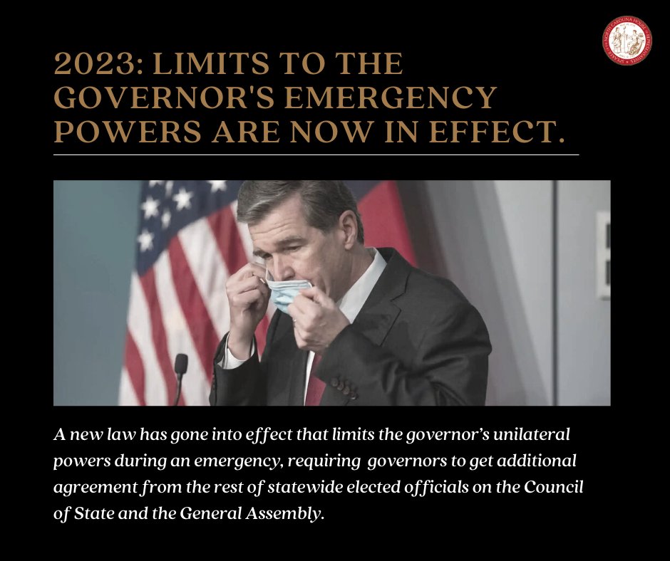 A new law has gone into effect that limits the governor’s unilateral powers during an emergency, requiring even more accountability from other statewide elected officials. #ncpol #ncga