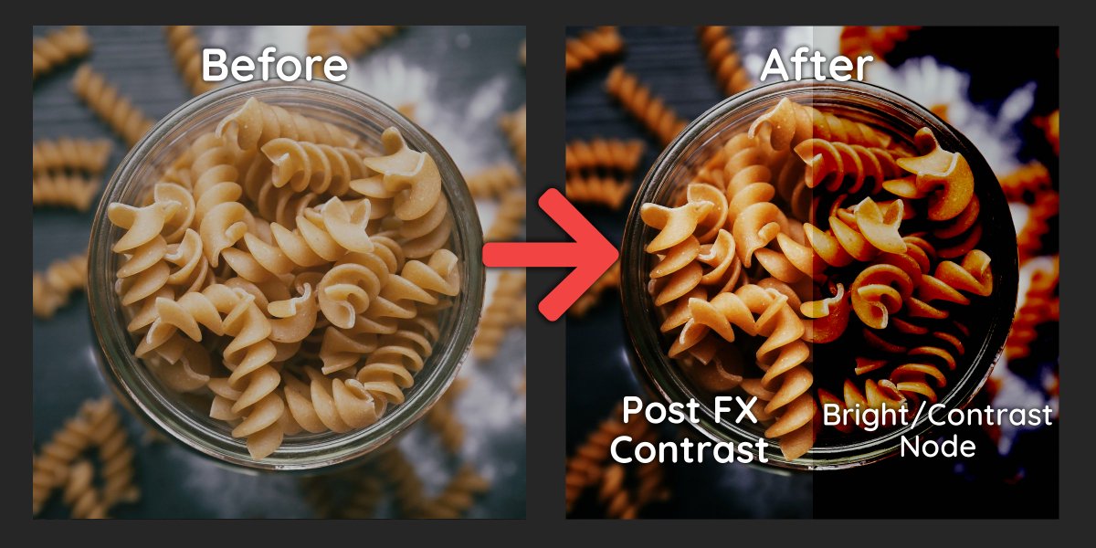 ThaTimst3r's tweet photo. Another example of Blender's Bright/Contrast node butchering image detail/colour.
Post FX will fix this for $0: https://t.co/Pu70oqDguj
#b3d #postfx https://t.co/hFpuQPpZB6