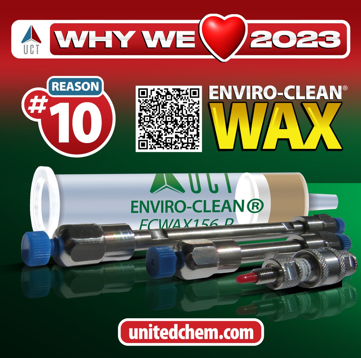UCTSPE's tweet photo. Why we love 2023!
Reason 10
UCT's #EnviroClean® Polymeric WAX Cartridges w/Polyethylene frits. A proven #enviro product that remains a standard in many #PFAS methods across the globe. We look forward to many #ECWAX advancements in the coming year. https://t.co/BPdTfcxsNb