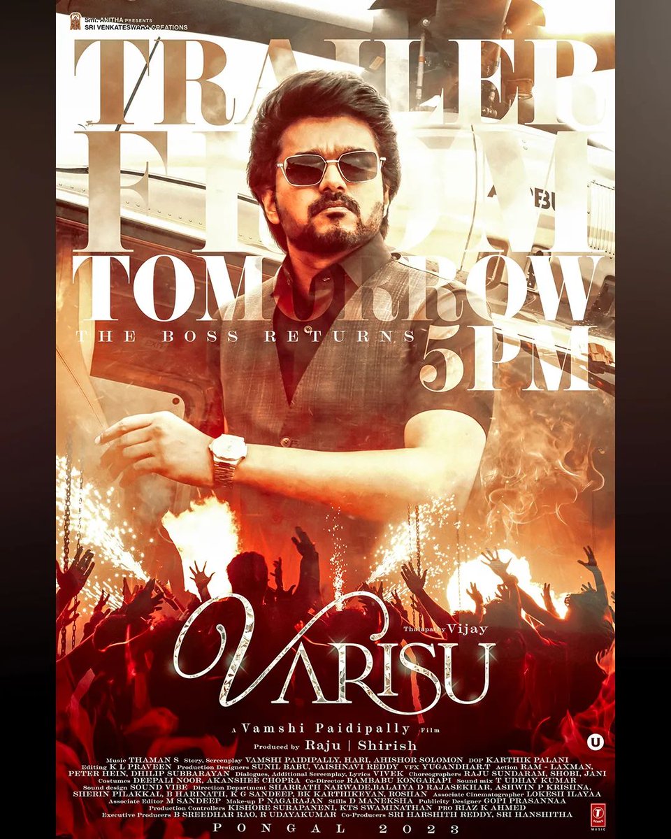 rsuheil4's tweet photo. Tomorrow 5PM trailer Launch 💥🔥🔥
Mass look🔥🔥#thalapathyvijay #thalapathyrasigan #thapathyvijay #theethalapathy #kantara#varisuaudiolaunch #varisufirstlook #varisupongal #varisusong https://t.co/FKnvLnxObA