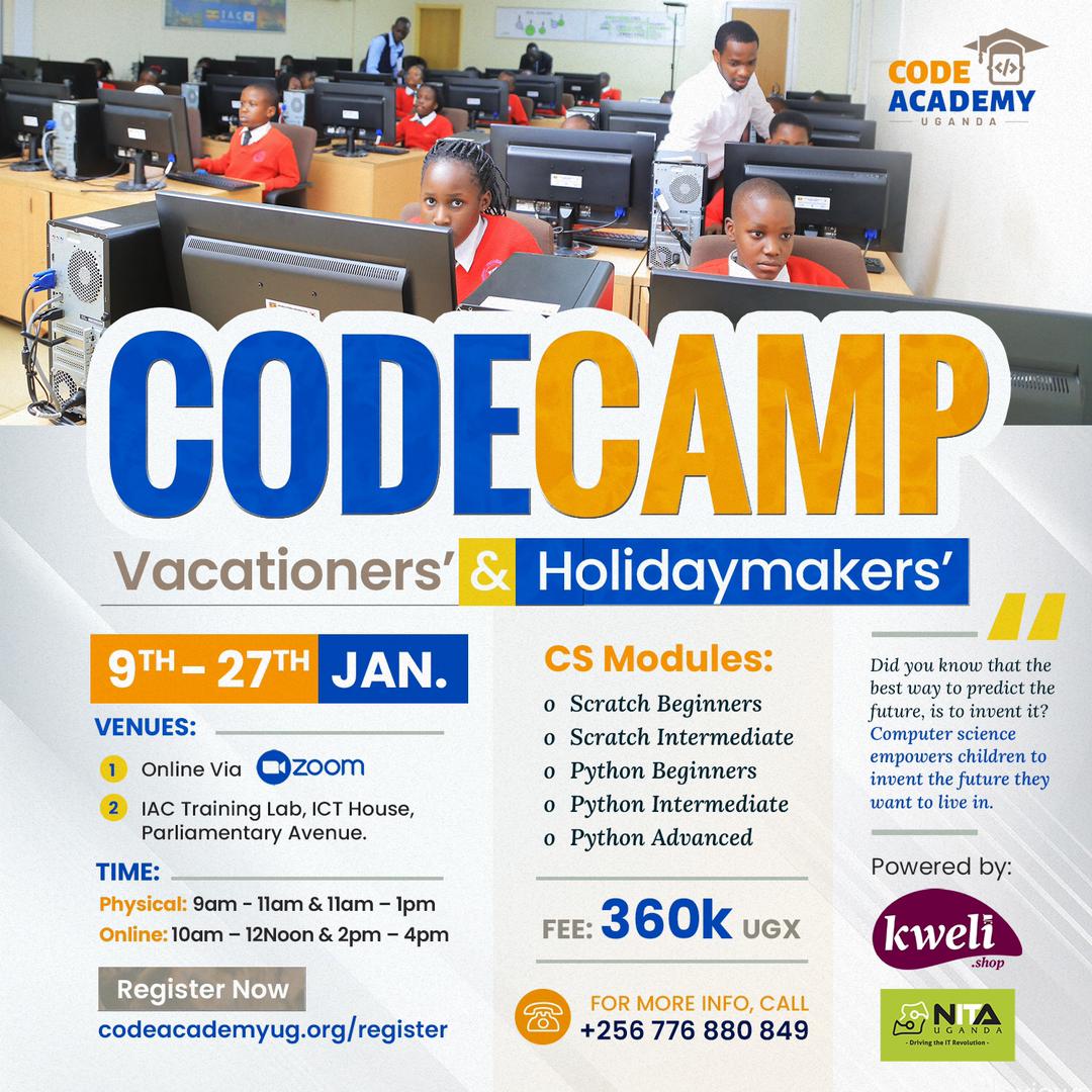 AgnesBrenda777's tweet image. Mastery is a function of time and intense focus. Almost everything becomes second nature when learnt young.
Let your child learn how to Code now.

Register Here
codeacademyug.org/register
#CodeCamp
#CAU@4