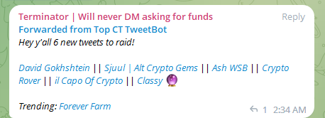 ForeverFarmBSC's tweet photo. Telegram Tweet Bot ads are live. We are always looking for new ways to bring eyes to the project!

Our variable APY is just under 4% per day right now! Some absolutely amazing returns out there!

https://t.co/lGUp2iS0ao https://t.co/PDR5osjpZW