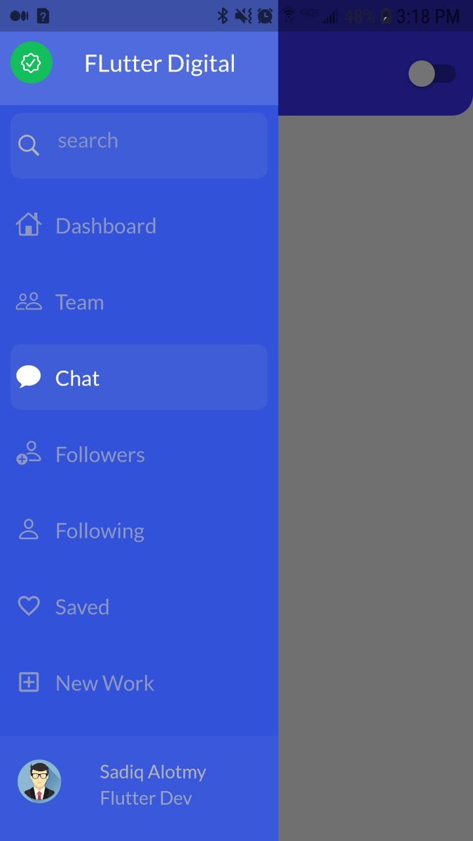 c__Tech's tweet image. #flutter drawer with theme 
#source_code github.com/SADIQ12ALOTMI/…