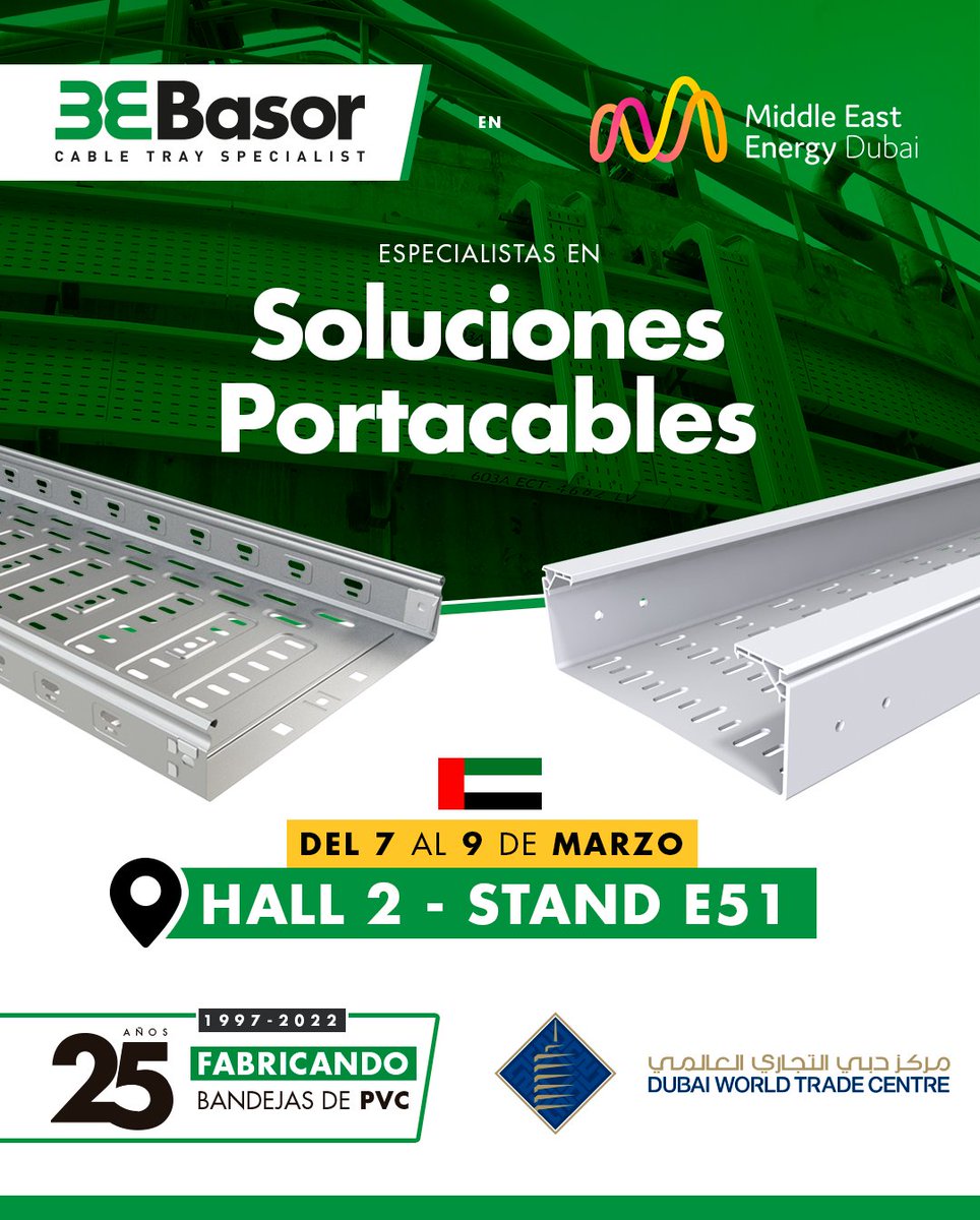 BasorElectric's tweet image. 📣 @BasorElectric asistirá a una nueva edición de Middle East Energy en UAE.

Leer más -&amp;gt; bit.ly/3CijcC9