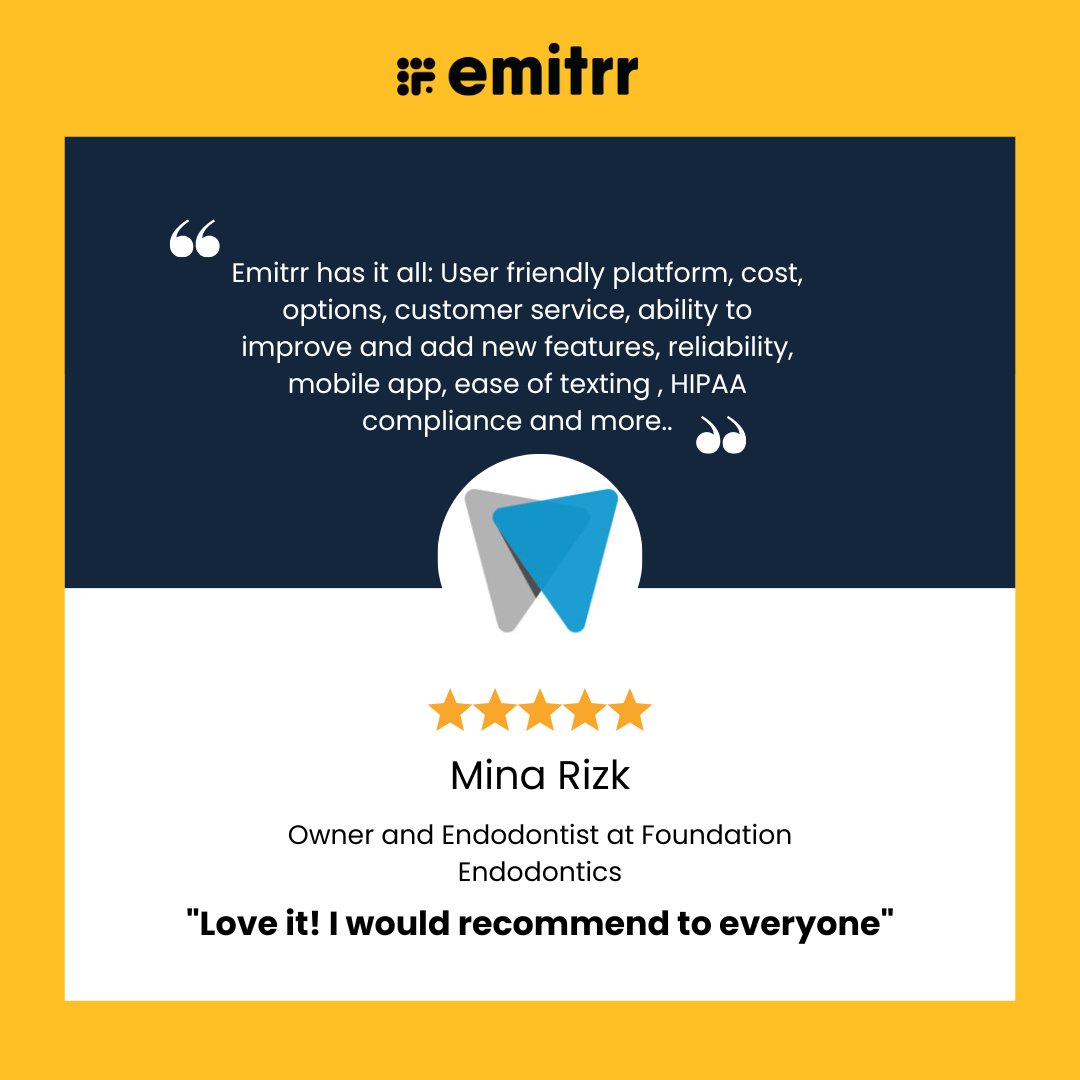 #TestimonialTuesday

Ready to experience the array of features we offer? 
Schedule a demo with us today! hubs.ly/Q01wQ4Xp0

#emitrr #review