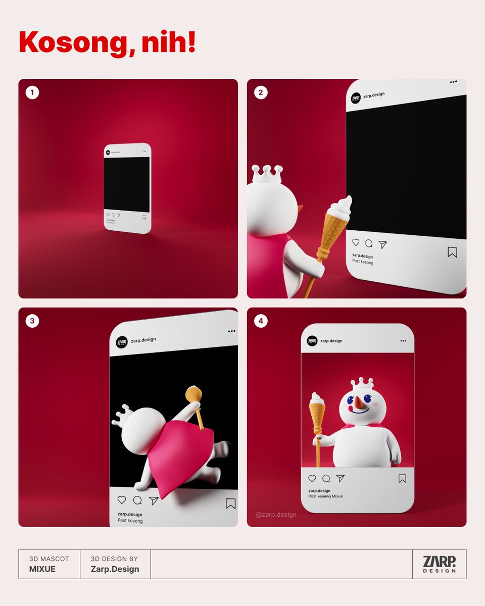 zarpdesign's tweet photo. Ketika Mixue nemu akun sepi.

#3Dmascot #mascot
#3d #digitalartwork #3ddesign #3dcomic #3dartistjakarta #3dartist #3danimation #3danimasijakarta #3dindonesia #3dillustration
#mixue #kosongsikat #lahankosong https://t.co/rd7ceYRalO