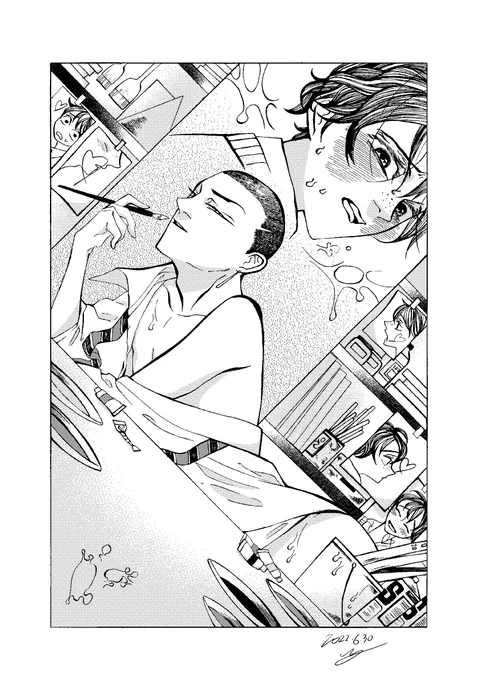 一番新しい坊主が出てくる漫画です
先輩のうなじを舐めたい後輩の話です
#創作BL 