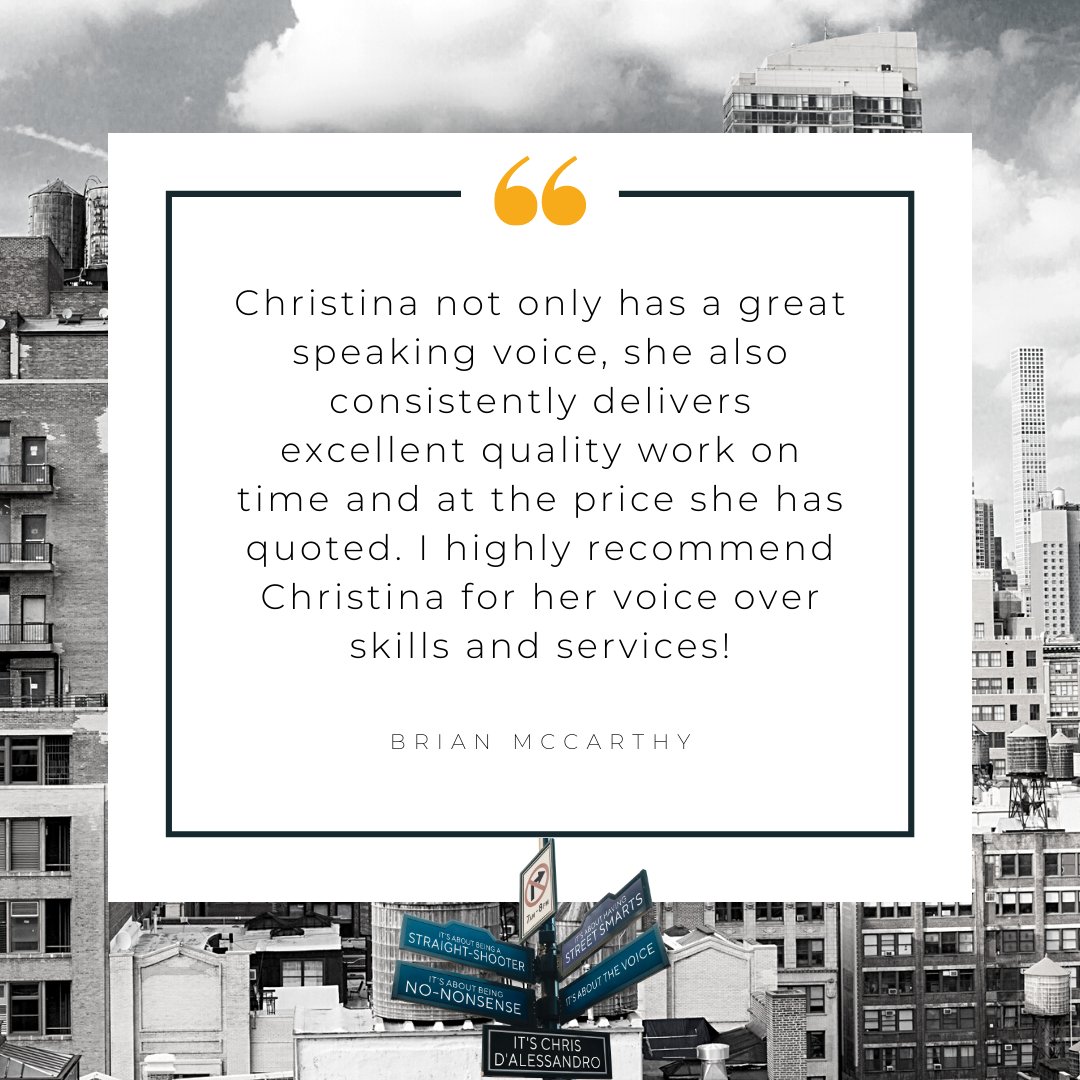 It's about quality work.
It's about quick turn around times.
It's about dependable service.
It's about the voice.
Hear my demos at itsaboutthevoice(dot)com