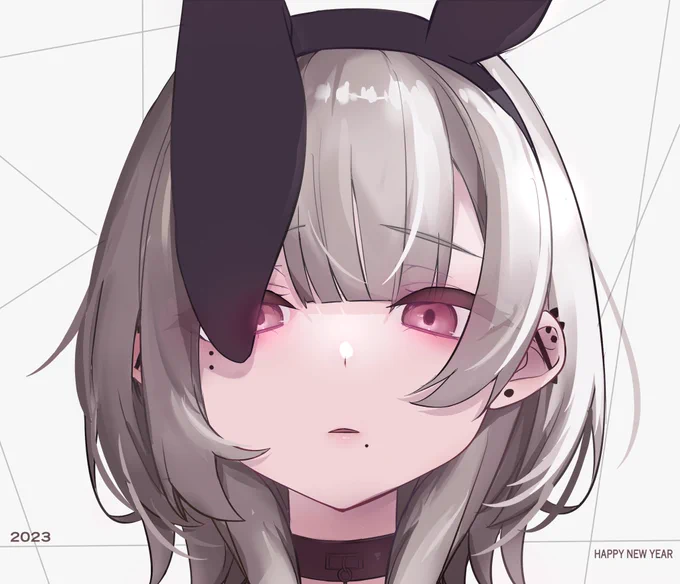 書き初め兎耳 