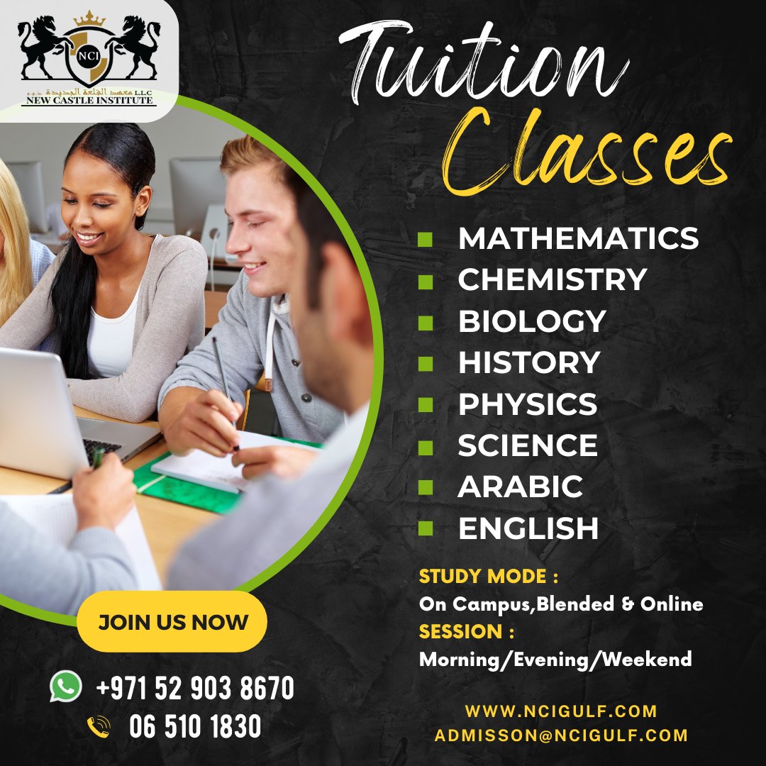 ncigulf's tweet photo. Registration Now Open in Fresh Tuition classes.π
All subjects and curriculum available at reasonable price.
β
Call / Whatsapp : +971 6 5101830 | +971 52 903 8670
#Ncigulfuae #Blendedtuitions #Sharjah #Tuitionsclass #Ajman #Freestudyingermany #Tuitionsrak #Sciencetuitions #Rak https://t.co/fSwVGDrtrj