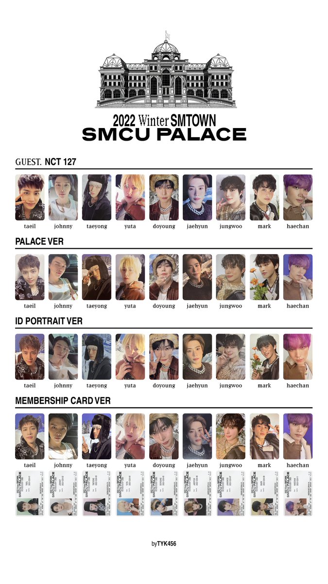 2022 Winter SMTOWN - SMCU Palace nct 127 photocard pc template