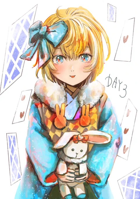 #100日チャレンジday3アリスとうさぎ 