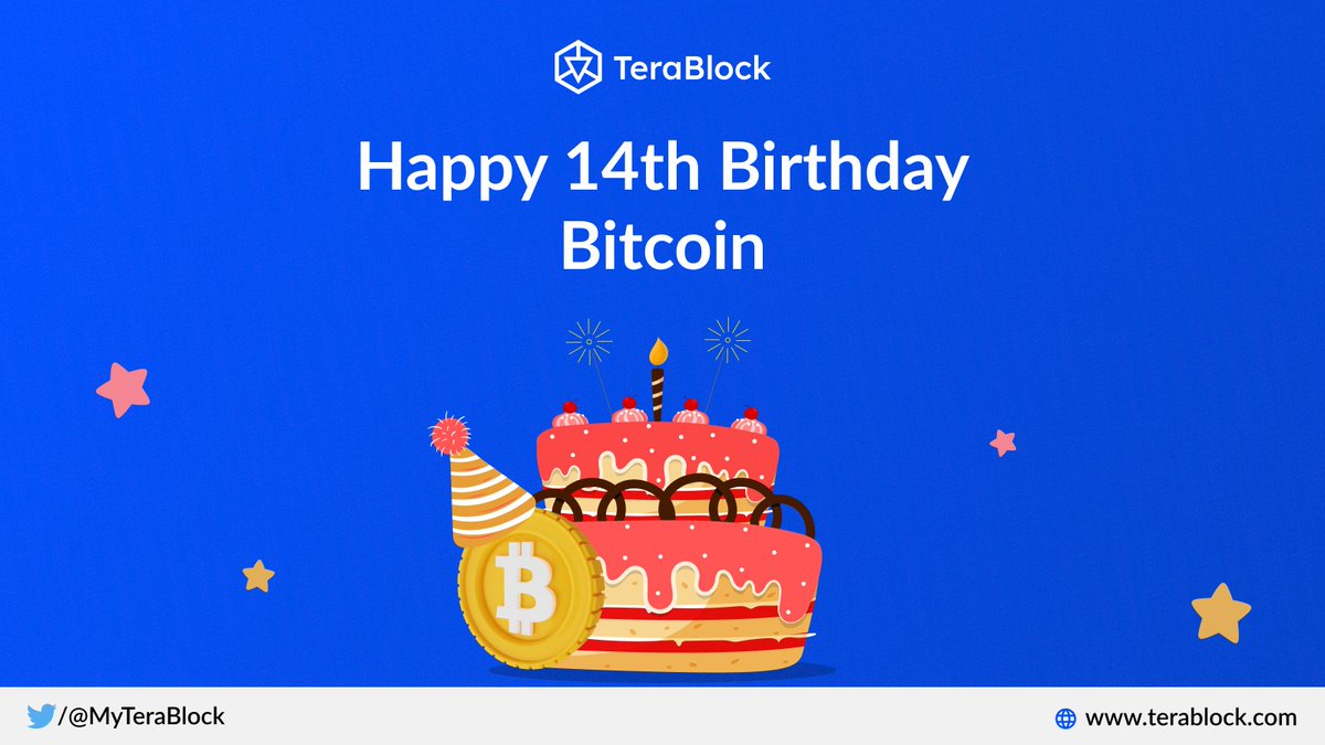 MyTeraBlock's tweet photo. Happy Birthday, #Bitcoin! 🎉

Today marks 14 years since the creation of the world's first decentralised #cryptocurrency. 

It all started on January 3, 2009, when the first block of the Bitcoin #blockchain, the Genesis block, was mined by #Satoshi Nakamoto. 

#Crypto https://t.co/EfIBhptDWi