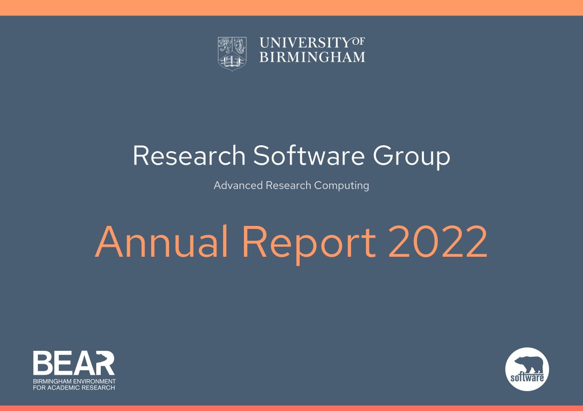 Happy New Year! The @uob_bear Research Software Group 2022 report is now here! intranet.birmingham.ac.uk/rsg-report-2022 #RSE #RSEng