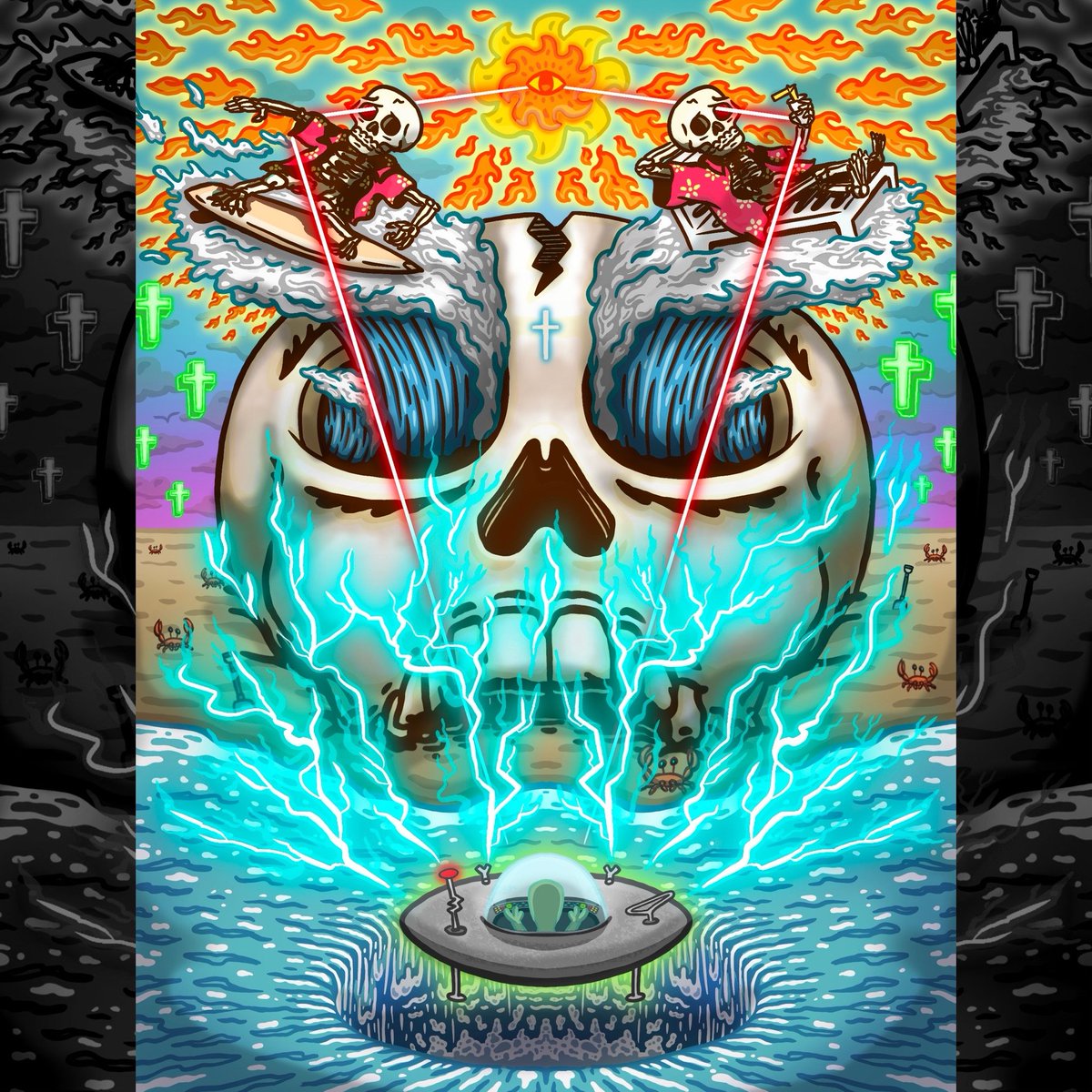 I quite like this theme I've created, what do you think?
@procreate @apple #digitalartist #ipadart #NFT #artist #aliens #skulls #surfing #skateboardart #graphicart