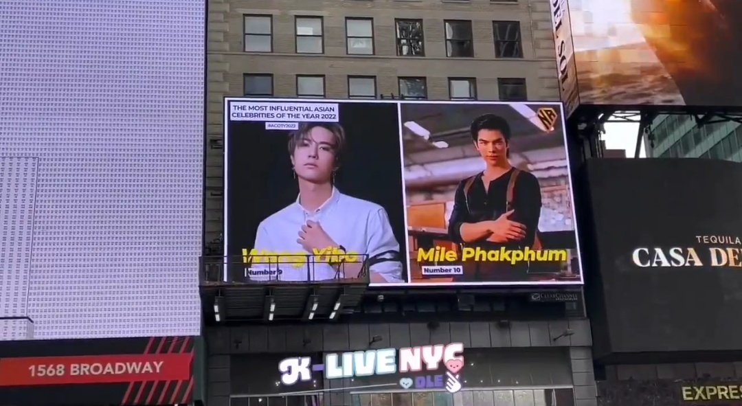 HazelynnRose's tweet photo. Congratulations to my beloved Mile Phakphum &amp; Apo Nattawin for being on the Top 20 of Asian Celebrity of the Year 2022. They are in the LED screen in Times Square, NYC 🎉🥳

@milephakphum @Nnattawin1
#MilePhakphum #Nnattawin https://t.co/XhA3MQ7vRC