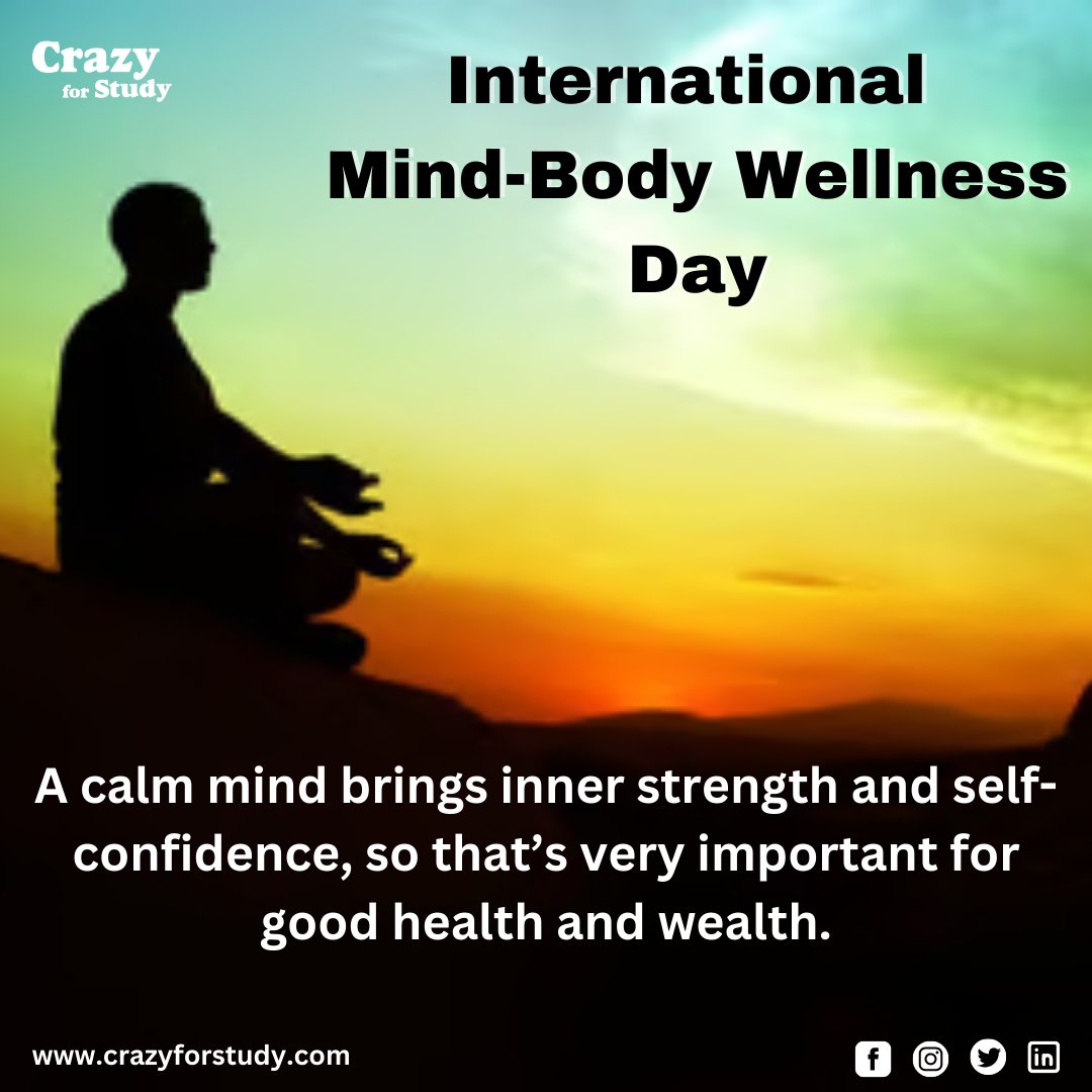 CrazyForStudy1's tweet image. Wishing you a healthy mind, body and soul this International Mind-Body Wellness Day.
.
.
.
.
.
.
.
#mindfulness  #mindbodysoul  #mindandbody #body #wellness  #calm  #strength  #selfcare #selfconfidence #health  #wealth #tuesdaymotivations #SkipBayless #goodmorning #goodtuesday