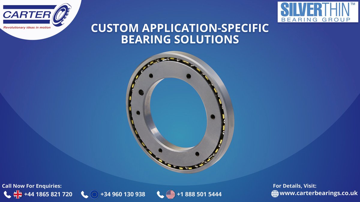 carterbearings's tweet photo. #Silverthin can use standard components combined with specially designed races to produce custom application-specific bearing solutions. This #bearing uses standard races, cages, balls & a custom inner ring with multiple features. For enquiries, please call +44 1865821720 #Carter https://t.co/qbL4UOA9Fj